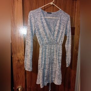 Soprano Heathered Gray Long Sleeve Dress